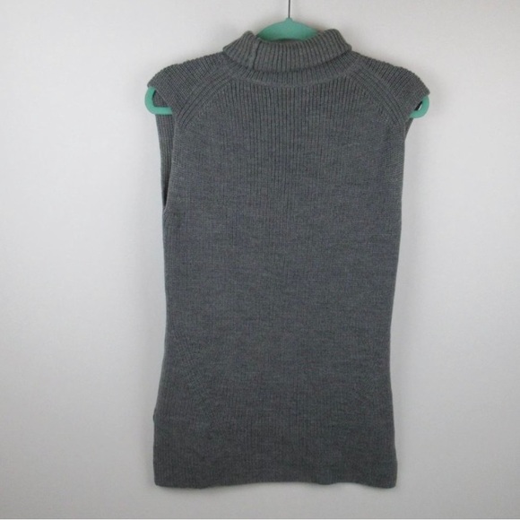 Everlane Chunky Wool Sleeveless Turtleneck Sweater Vest Hi-Lo Hem Spring XS - Picture 4 of 9